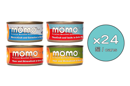 Momo Assorted Seafood Flavor Combo 80g x 24 cans